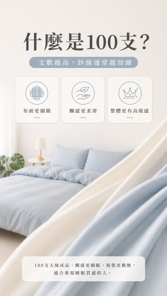 100s tencel fabric texture and quality on a bed with bedding.