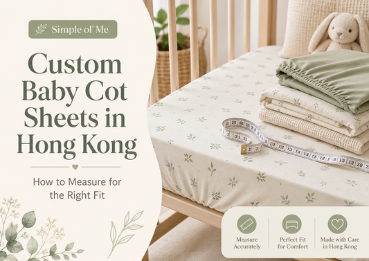 Parent measuring the length, width and depth of a baby cot mattress for custom baby cot sheets in Hong Kong