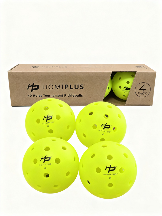 HomiPlus- 40孔 專業戶外匹克球 (比賽球 4個裝) - 抗風耐打 & 標準回彈