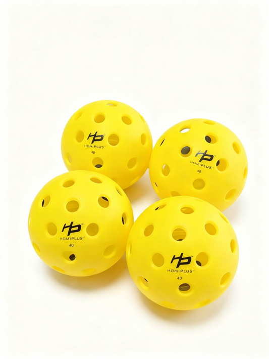 HomiPlus- 40孔 TPE軟身練習匹克球 (4個裝) - 鮮豔易視 & 耐打防爆