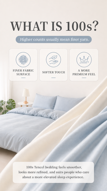 100s TENCEL Lyocell custom bedding benefits showing silky-smooth, breathable and moisture-wicking comfort