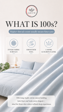 100s long-staple cotton sateen bedding with natural comfort, smooth texture and refined finish