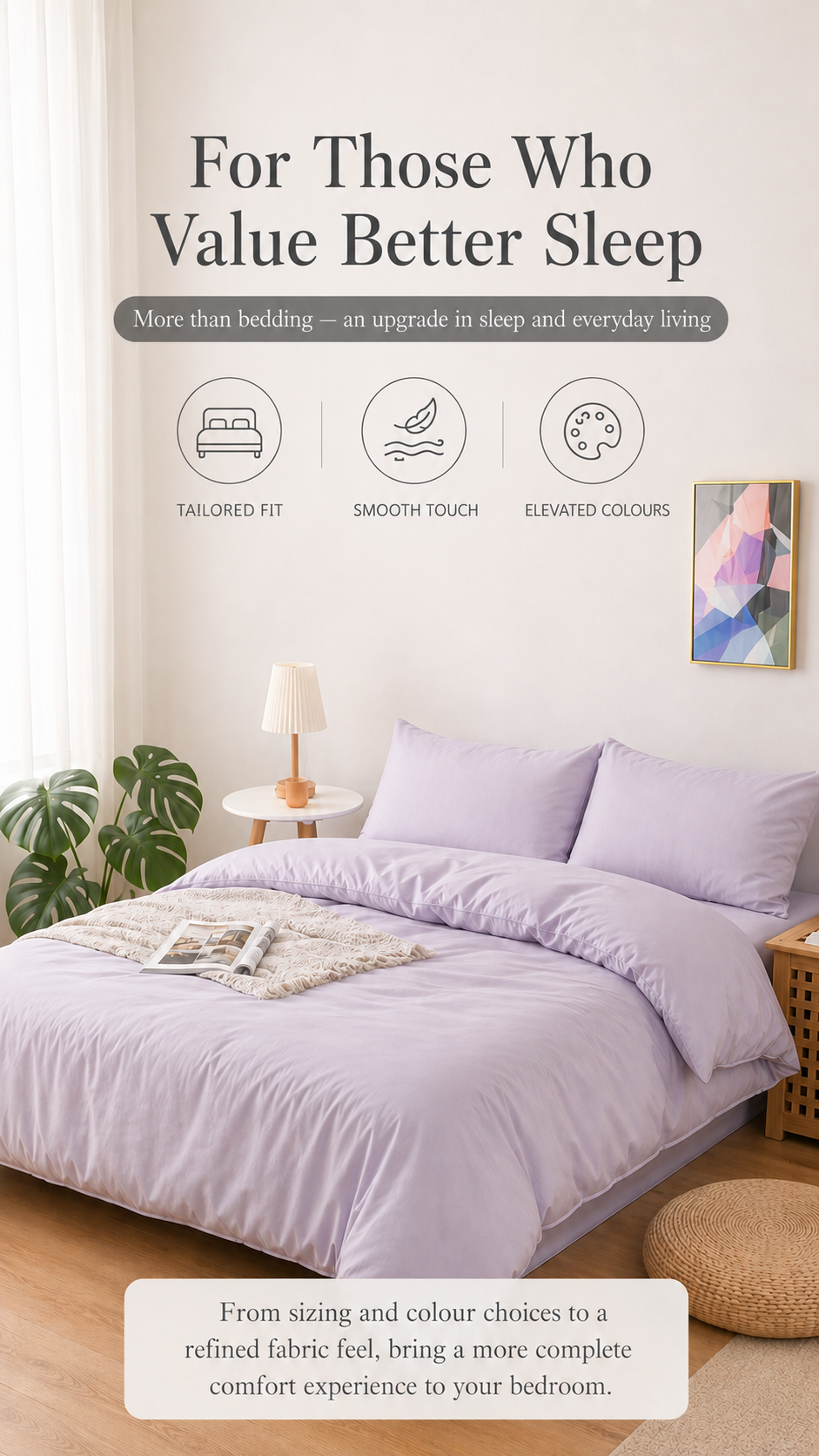 Mix-and-match Tencel bedding colours for custom fitted sheets, duvet covers and pillowcases