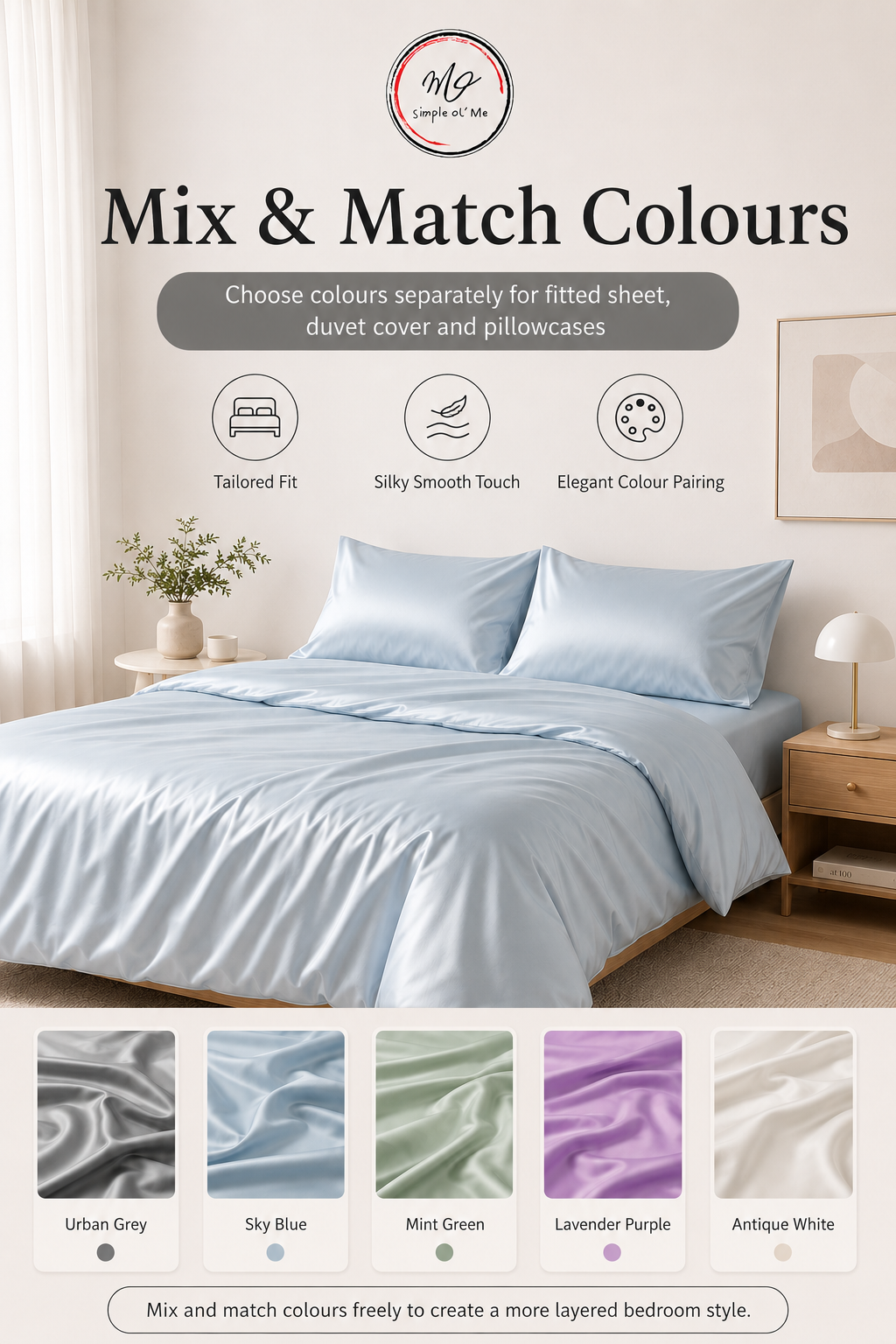 Custom fitted sheet, duvet cover and pillowcase sizing for made-to-measure bedding