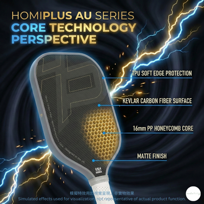 HomiPlus - AU系列 專業級凱夫拉碳纖維匹克球拍 -比賽專用