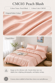 CMC03 Peach Blush 100s long-staple cotton sateen custom bedding colour