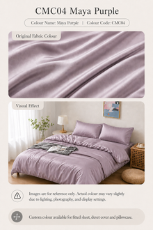 CMC04 Maya Purple 100s long-staple cotton sateen custom bedding colour