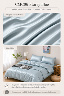 CMC06 Starry Blue 100s long-staple cotton sateen custom bedding colour