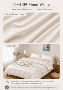 CMC09 Moon White 100s long-staple cotton sateen custom bedding colour