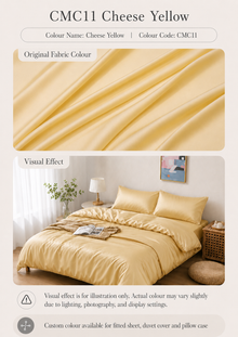 CMC11 Cheese Yellow 100s long-staple cotton sateen custom bedding colour