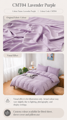 CMT04 Lavender Purple 100s Tencel custom bedding colour and bedroom visual
