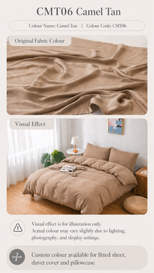 CMT06 Camel Tan 100s Tencel custom bedding colour and bedroom visual