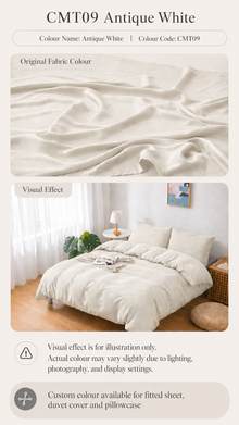 CMT09 Antique White 100s Tencel custom bedding colour and bedroom visual
