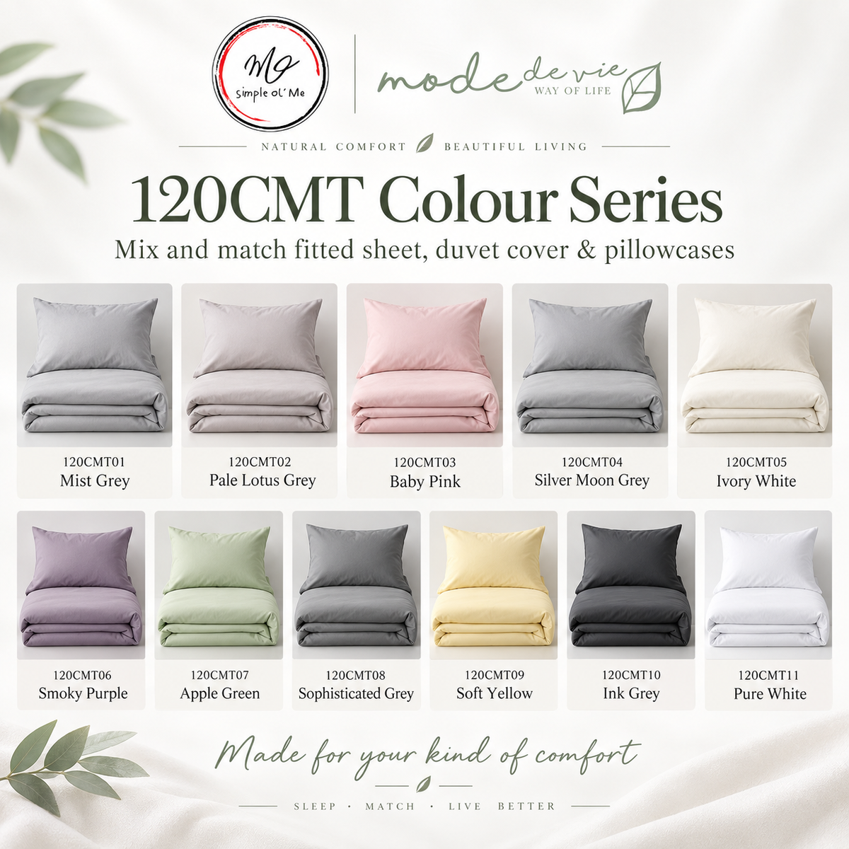120CMT colour series for 120s Lyocell Cotton international custom bedding