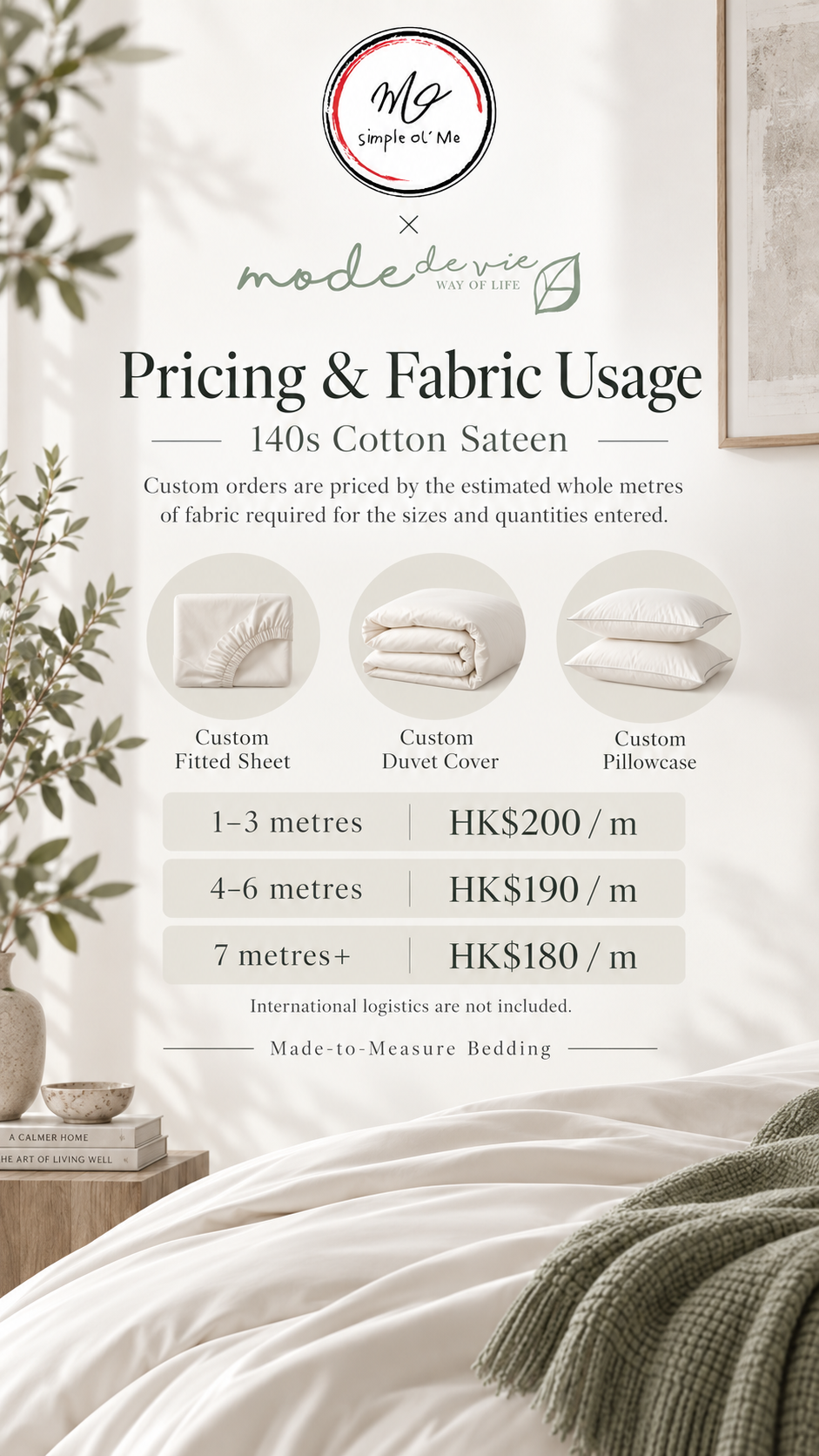 Simple ol’ Me 140s Cotton Sateen pricing and fabric usage guide