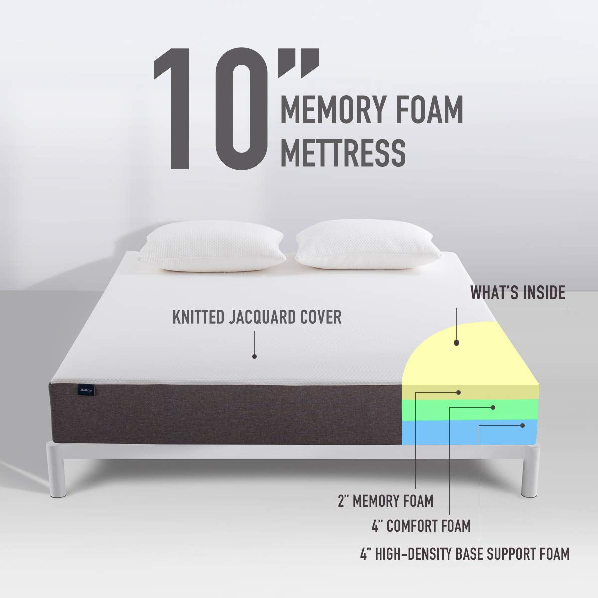 Molblly Memory Foam Mattress (10&quot;)