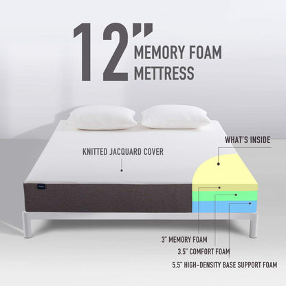 Molblly Memory Foam Mattress (12&quot;)