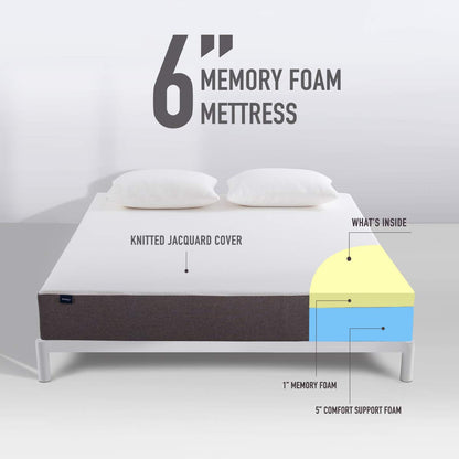 Molblly Memory Foam Mattress (6&quot;)