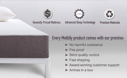 Molblly Memory Foam Mattress (10&quot;)
