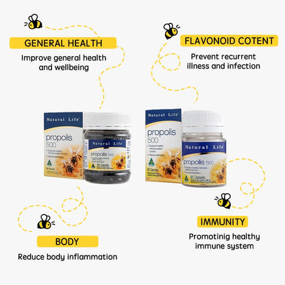 Natural Life Propolis 蜂膠 500MG (365 Capsules)